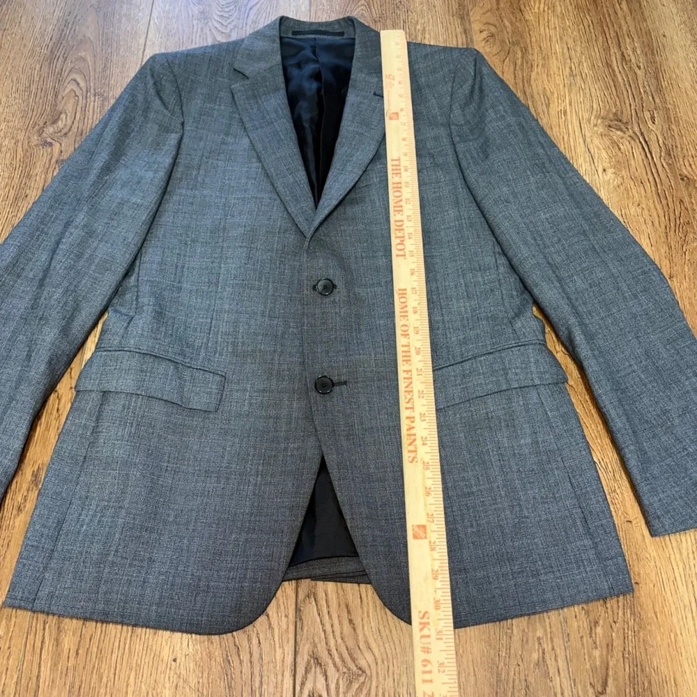 Theory‎ Wellar Charde Mens 42R Gray Glen Plaid Wool 2-Button Blazer Sport Coat